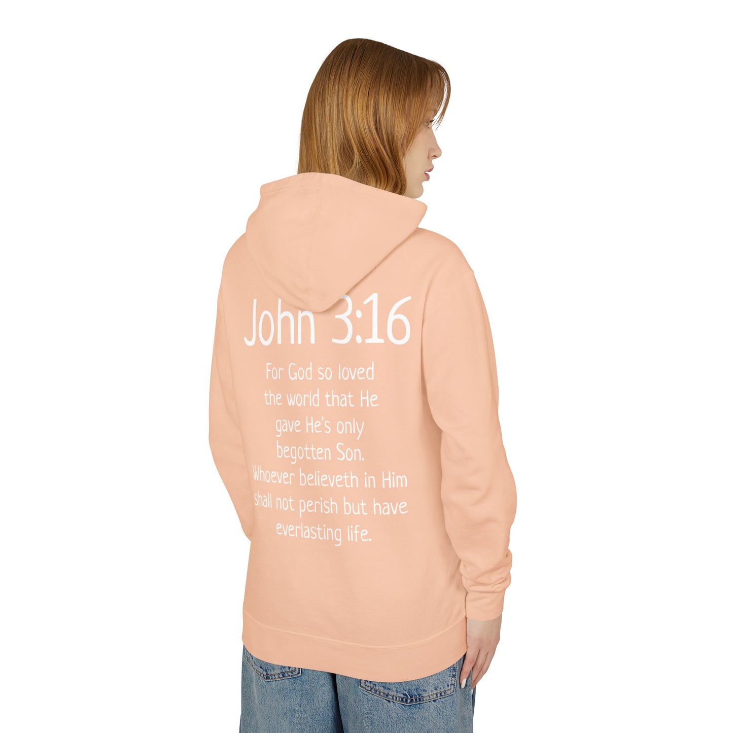 Christian Hoodie "Luke 22:42" with john 3:16 on the back, W&W product line