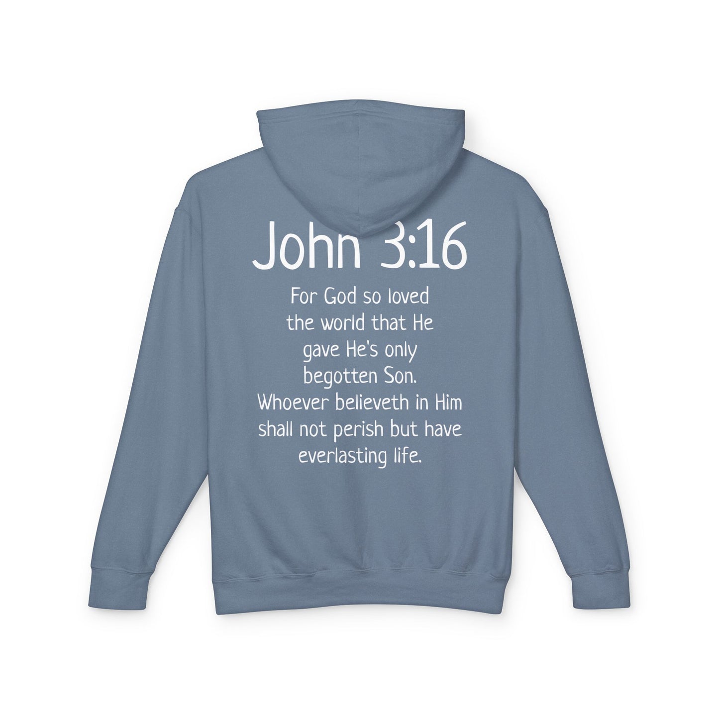 Christian Hoodie "Luke 22:42" with john 3:16 on the back, W&W product line
