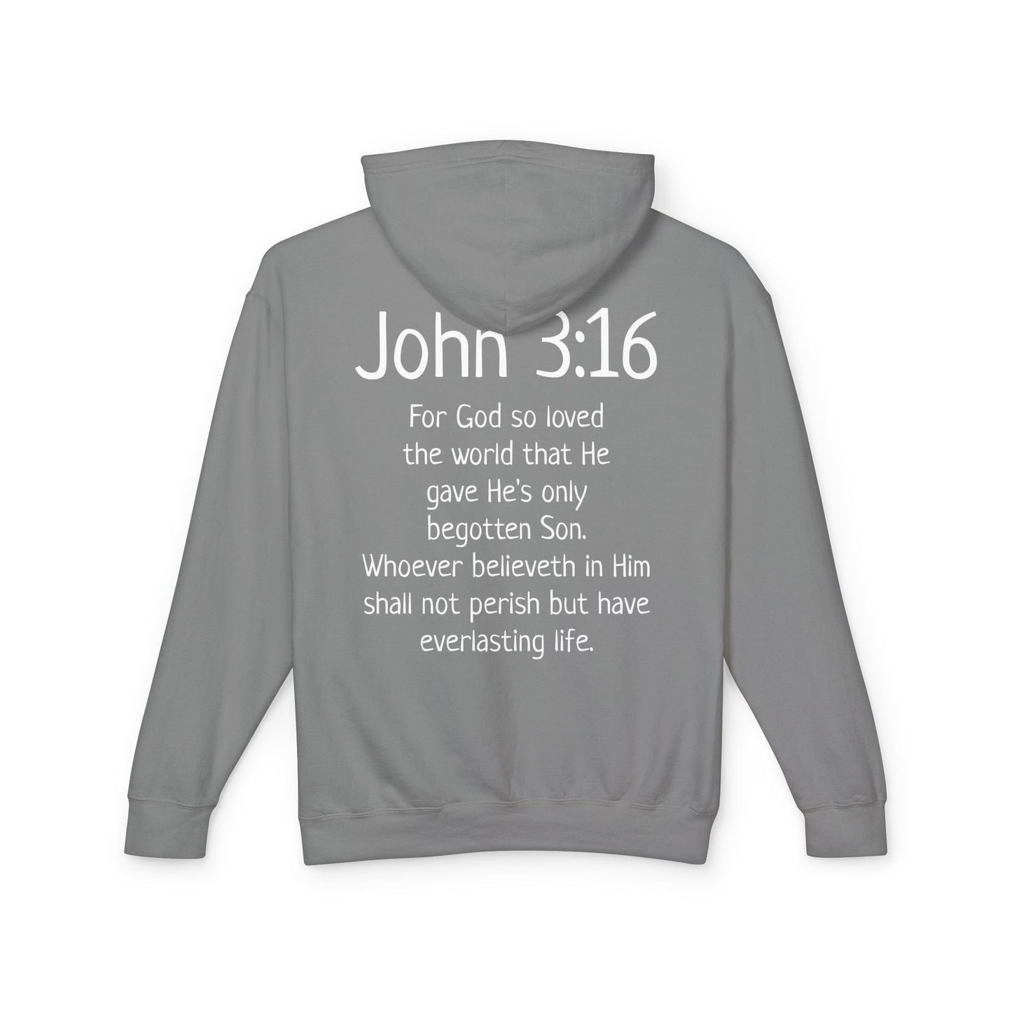 Christian Hoodie "Luke 22:42" with john 3:16 on the back, W&W product line