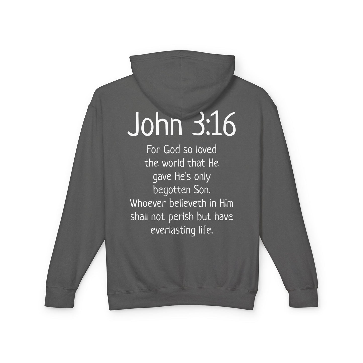 Christian Hoodie "Luke 22:42" with john 3:16 on the back, W&W product line