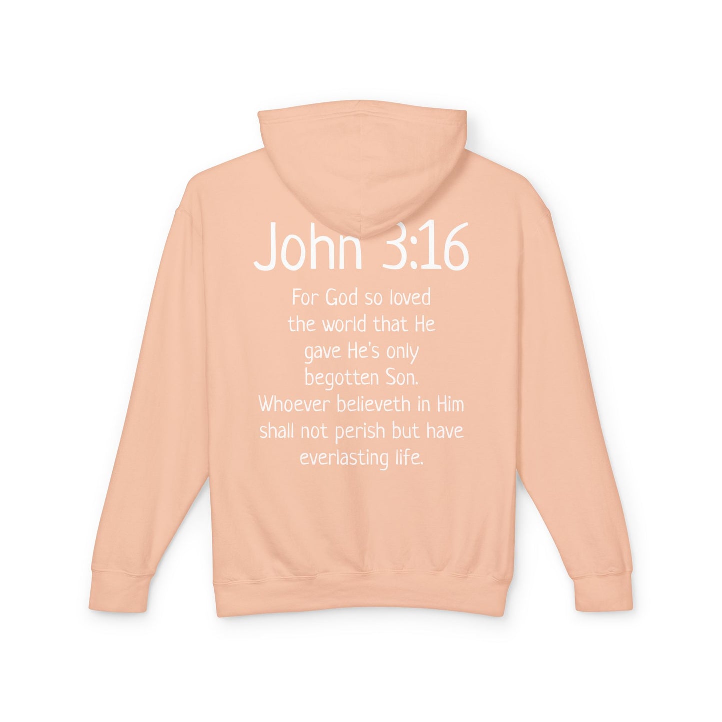 Christian Hoodie "Luke 22:42" with john 3:16 on the back, W&W product line