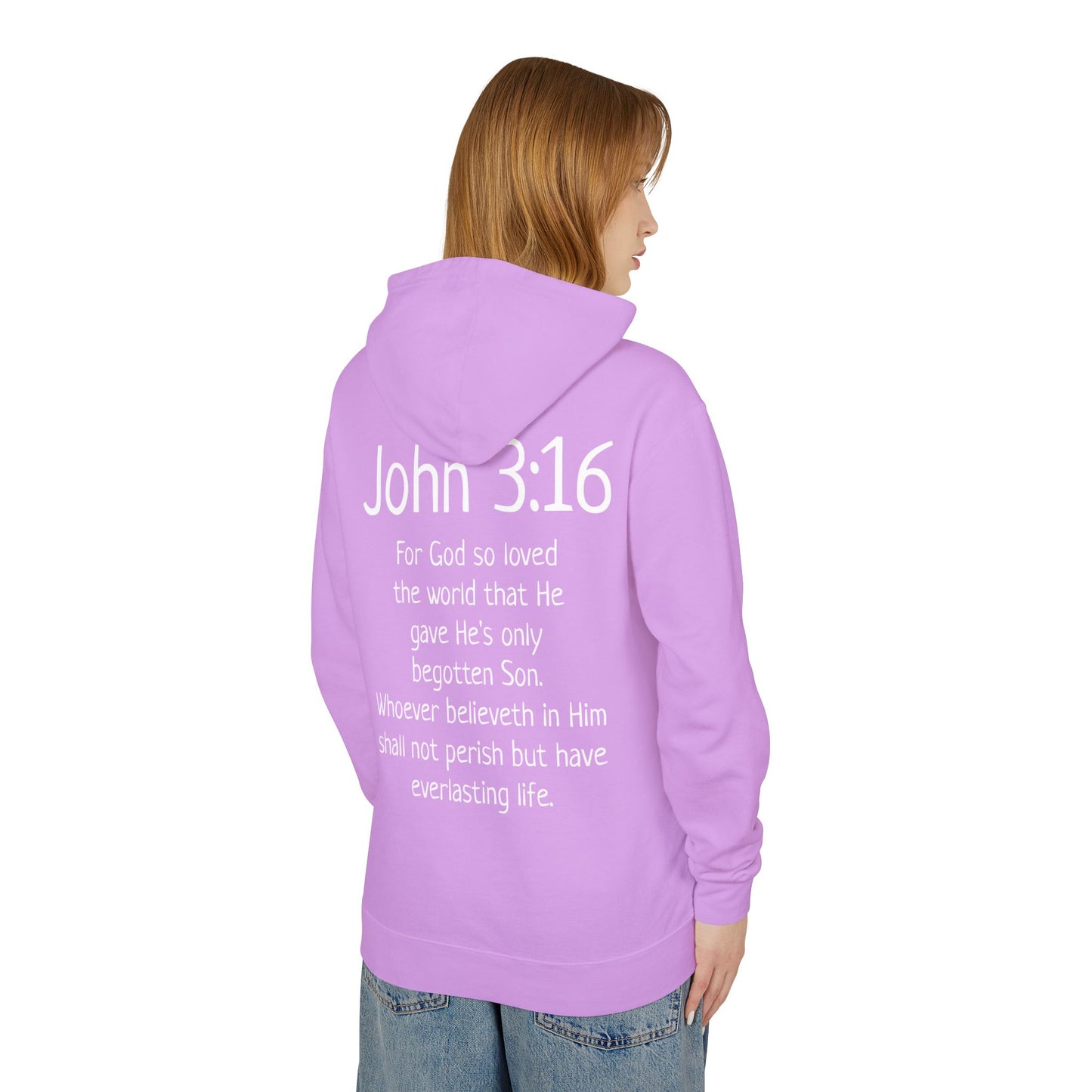 Christian Hoodie "Luke 22:42" with john 3:16 on the back, W&W product line