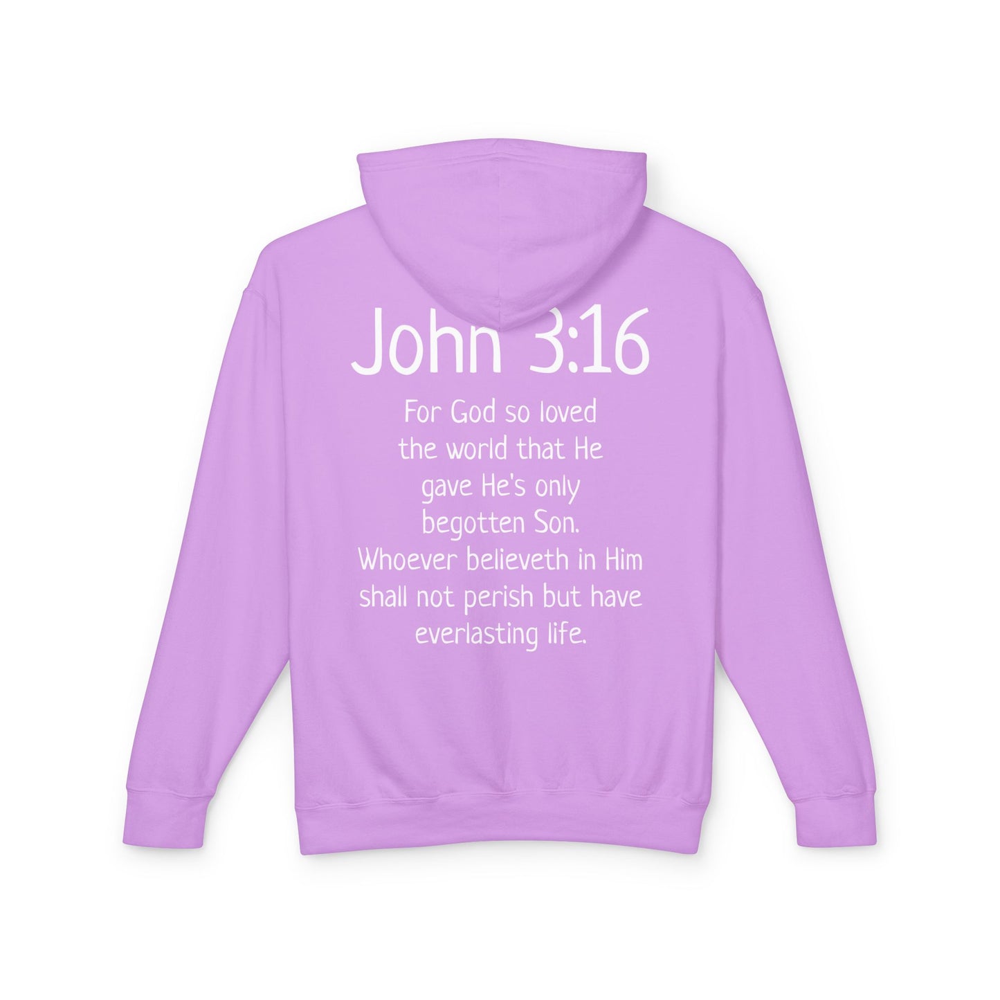 Christian Hoodie "Luke 22:42" with john 3:16 on the back, W&W product line